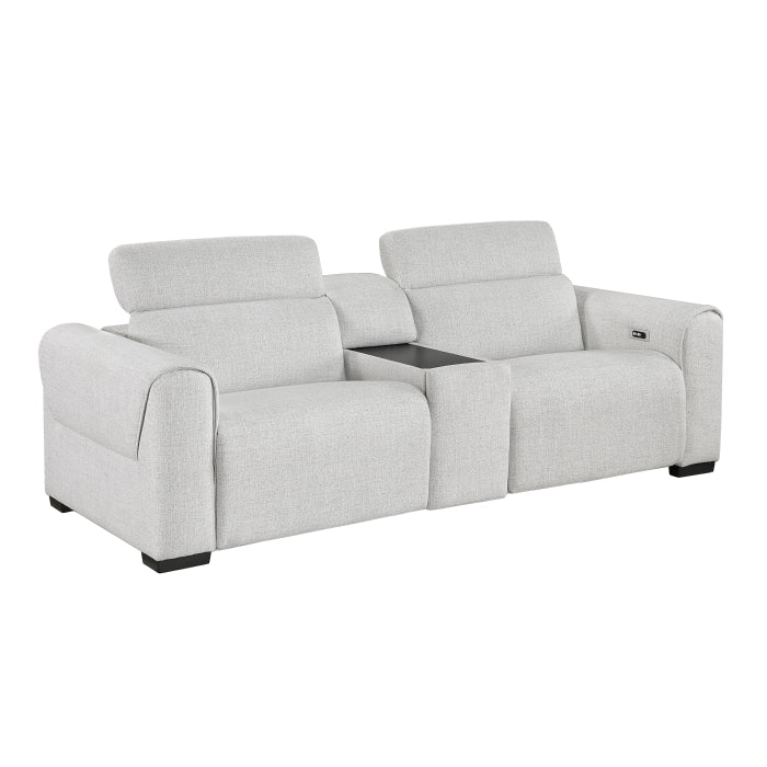 McPherson Power Double Reclining Love Seat with Center Console and Power Headrests, Charging Ports