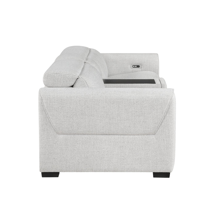 McPherson Power Double Reclining Love Seat with Center Console and Power Headrests, Charging Ports