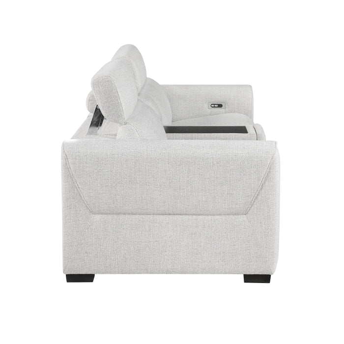 McPherson Power Double Reclining Love Seat with Center Console and Power Headrests, Charging Ports
