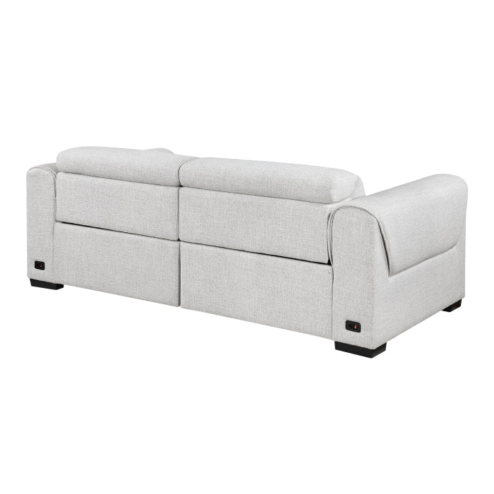 McPherson Power Double Reclining Love Seat with Power Headrests, Charging Ports