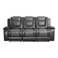 Briscoe Double Reclining Sofa with Center Drop-Down Cup Holders (9470GY-3)