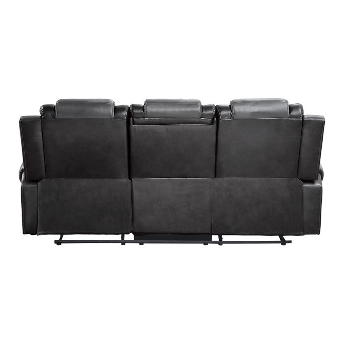 Briscoe Double Reclining Sofa with Center Drop-Down Cup Holders (9470GY-3)