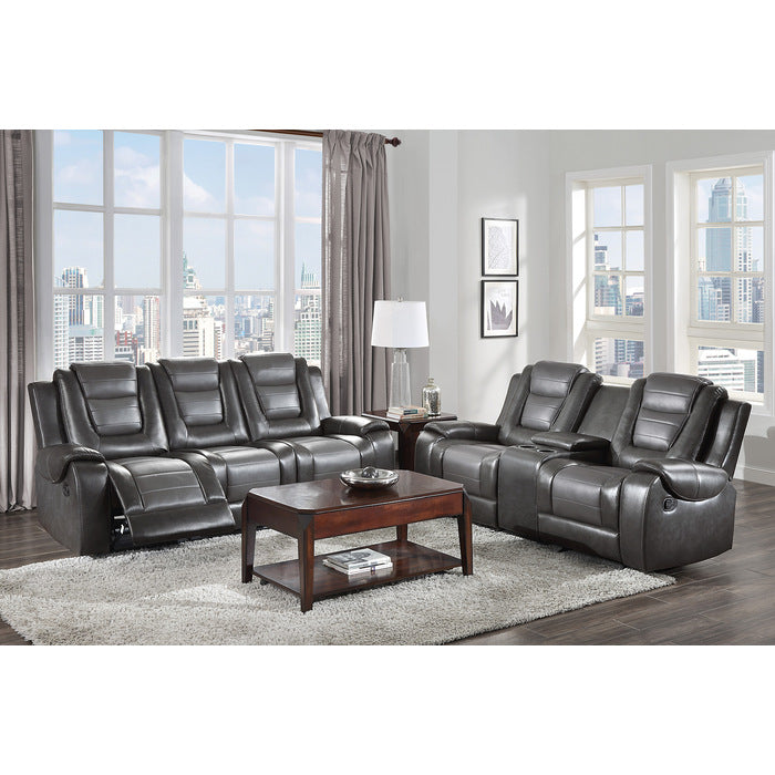 Briscoe Double Reclining Sofa with Center Drop-Down Cup Holders (9470GY-3)