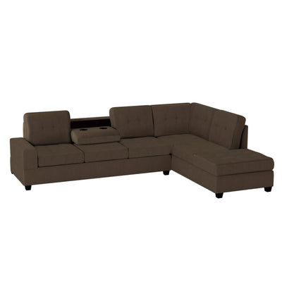 Maston 3-Piece Reversible Sectional with Drop-Down Cup Holders and Storage Ottoman (9507CHC*3OT)