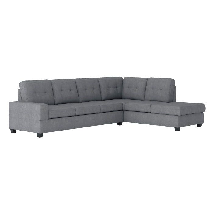 Maston 3-Piece Reversible Sectional with Drop-Down Cup Holders and Storage Ottoman (9507DGY*3OT)