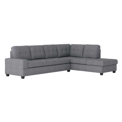 Maston 3-Piece Reversible Sectional with Drop-Down Cup Holders and Storage Ottoman (9507DGY*3OT)