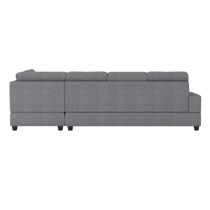 Maston 3-Piece Reversible Sectional with Drop-Down Cup Holders and Storage Ottoman (9507DGY*3OT)