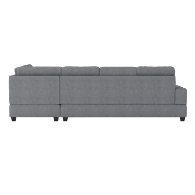 Maston 3-Piece Reversible Sectional with Drop-Down Cup Holders and Storage Ottoman (9507DGY*3OT)