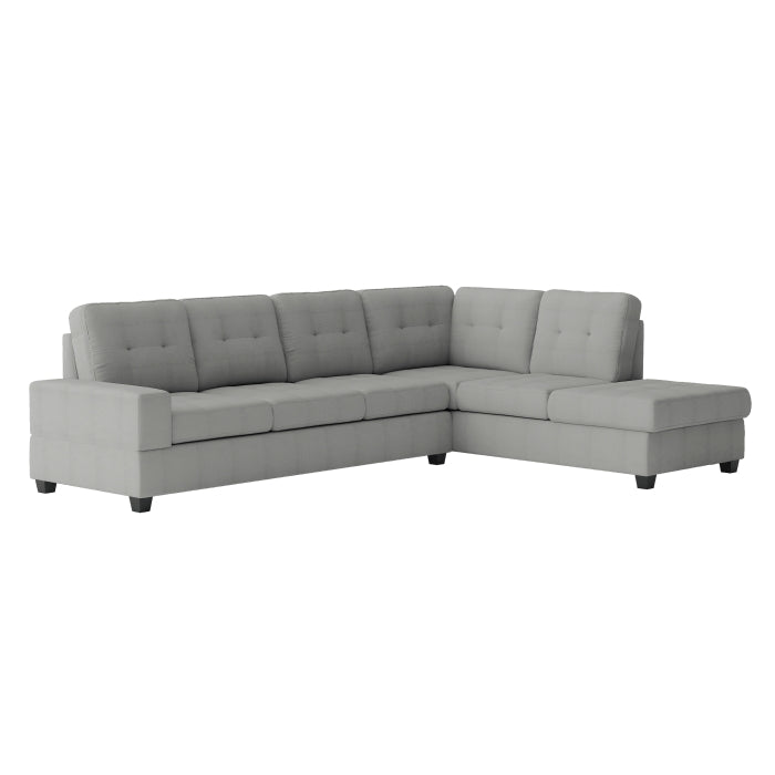 Maston 3-Piece Reversible Sectional with Drop-Down Cup Holders and Storage Ottoman (9507GRY*3OT)