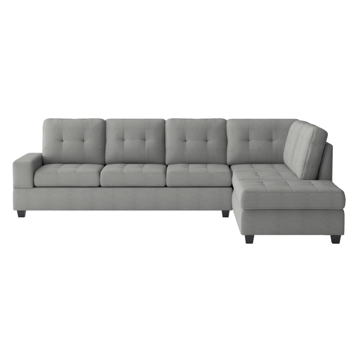 Maston 3-Piece Reversible Sectional with Drop-Down Cup Holders and Storage Ottoman (9507GRY*3OT)