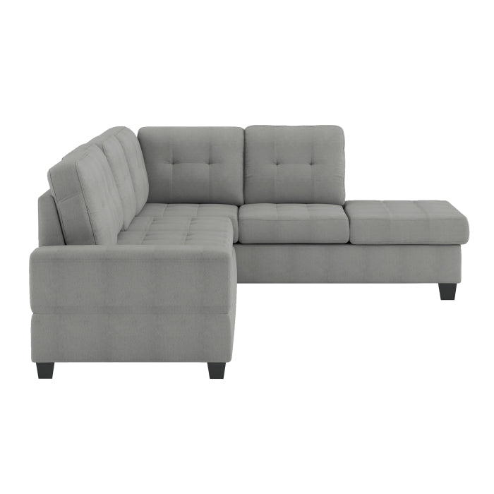 Maston 3-Piece Reversible Sectional with Drop-Down Cup Holders and Storage Ottoman (9507GRY*3OT)