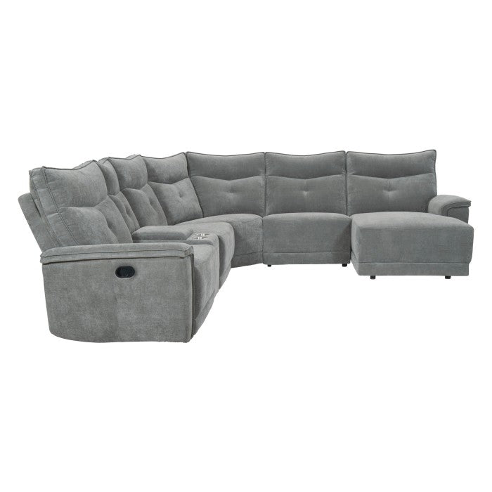 Tesoro 6-Piece Modular Reclining Sectional with Right Chaise (9509DG*6LR5R)