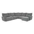 Tesoro 6-Piece Modular Power Reclining Sectional with Power Headrests, Right Chaise and USB Ports
