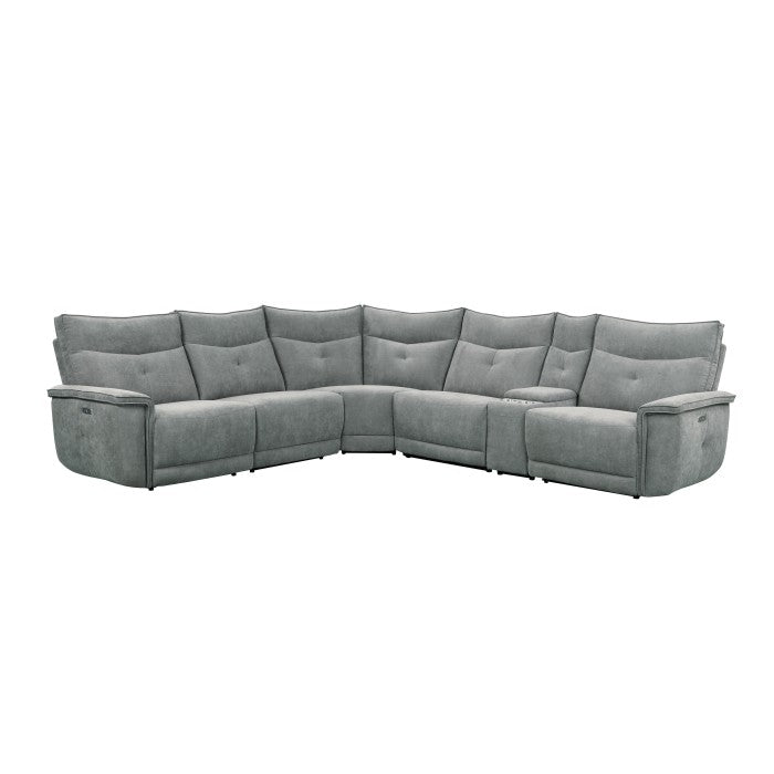 Tesoro 6-Piece Modular Power Reclining Sectional with Power Headrests and USB Ports (9509DG*6LRRRPWH)