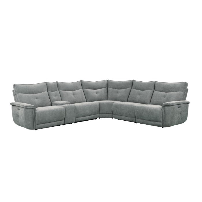 Tesoro 6-Piece Modular Power Reclining Sectional with Power Headrests and USB Ports (9509DG*6LRRRPWH)