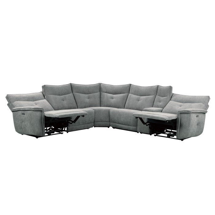 Tesoro 6-Piece Modular Power Reclining Sectional with Power Headrests and USB Ports (9509DG*6LRRRPWH)