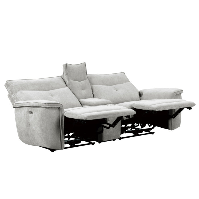 Tesoro Power Reclining Loveseat with Center Console — Mist gray Power