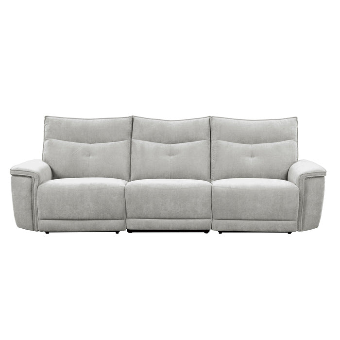 Tesoro Power Double Reclining Sofa with Power Headrests and USB Ports (9509MGY-3PWH*)