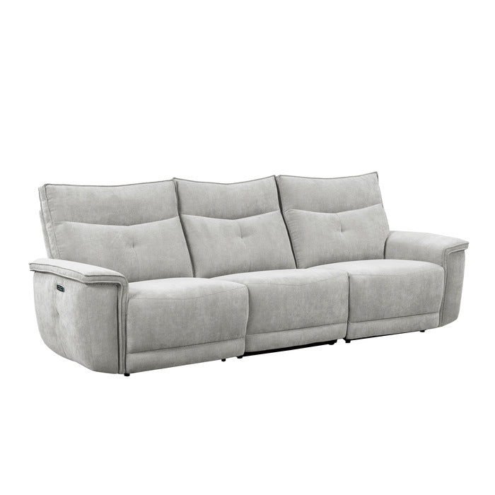 Tesoro Power Double Reclining Sofa with Power Headrests and USB Ports (9509MGY-3PWH*)