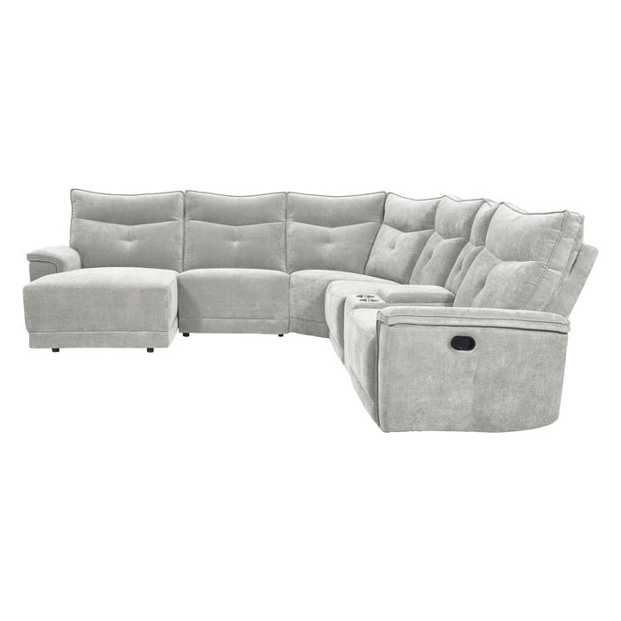 Tesoro 6-Piece Modular Reclining Sectional with Left Chaise (9509MGY*65LRR)