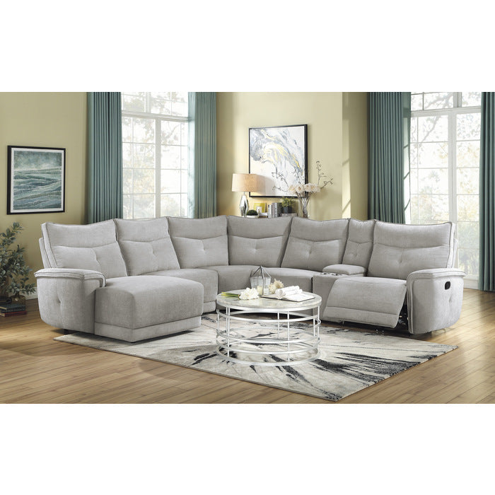 Tesoro 6-Piece Modular Reclining Sectional with Left Chaise (9509MGY*65LRR)