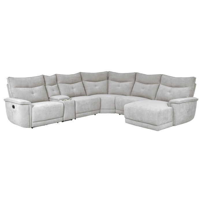Tesoro 6-Piece Modular Reclining Sectional with Right Chaise (9509MGY*6LR5R)