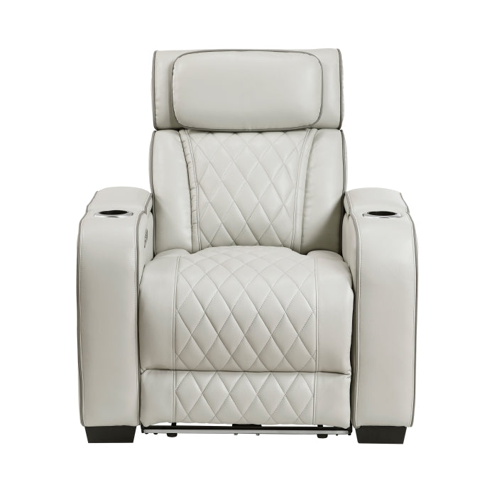 Fairway Power Reclining Chair with Power Headrest, Cup holders and Storage Arms(Top and Side), Charging Ports and LED lighting (9516TPE-1PWH)