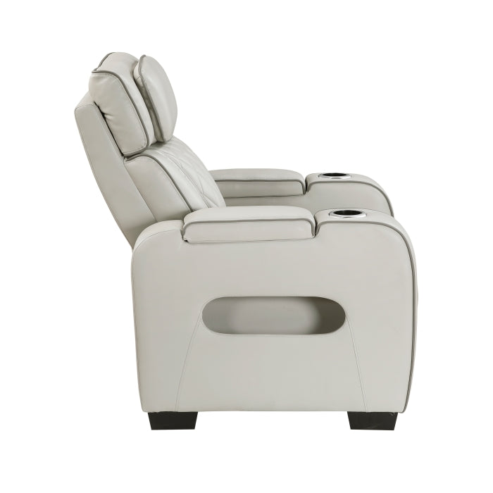 Fairway Power Reclining Chair with Power Headrest, Cup holders and Storage Arms(Top and Side), Charging Ports and LED lighting (9516TPE-1PWH)