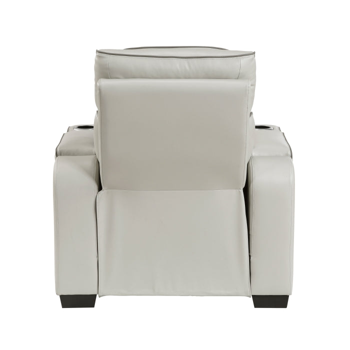 Fairway Power Reclining Chair with Power Headrest, Cup holders and Storage Arms(Top and Side), Charging Ports and LED lighting (9516TPE-1PWH)