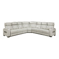Fairway 3-Piece Power Reclining Sectional with Center Drop-Down Cup Holders, Power Headrests, Storage Arms(Top and Side), Cup holders, Charging Ports, Reading Lights, Wireless Chargers, Charging Ports and LED Lighting (9516TPES*33L3RPWH)