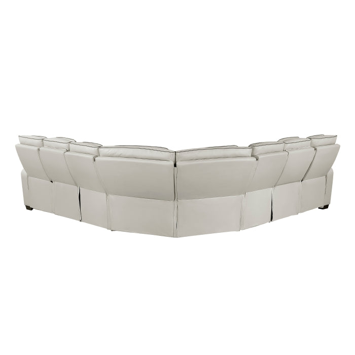Fairway 3-Piece Power Reclining Sectional with Center Drop-Down Cup Holders, Power Headrests, Storage Arms(Top and Side), Cup holders, Charging Ports, Reading Lights, Wireless Chargers, Charging Ports and LED Lighting (9516TPES*33L3RPWH)