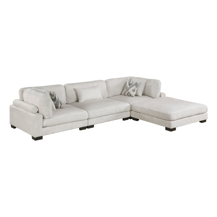 Tinley 4-Piece Modular Sectional with Ottoman (9555BEG*42CRACOT)