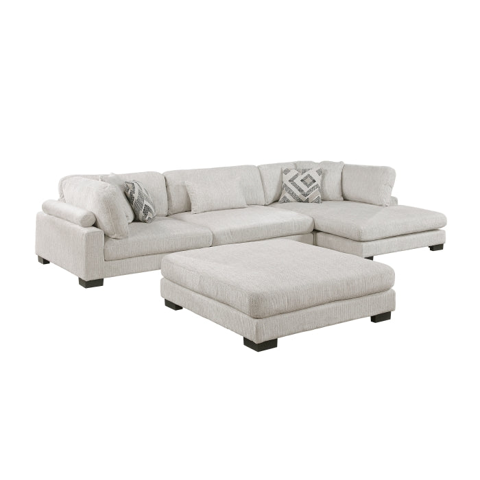 Tinley 4-Piece Modular Sectional with Chaise and Ottoman (9555BEG*4CRACVCOT)