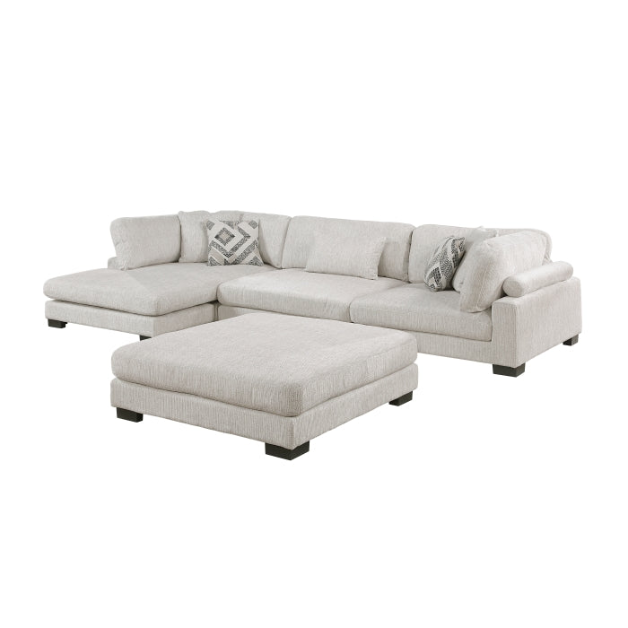 Tinley 4-Piece Modular Sectional with Chaise and Ottoman (9555BEG*4CRACVCOT)