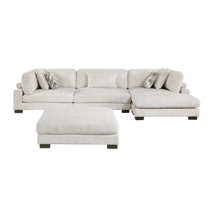 Tinley 4-Piece Modular Sectional with Chaise and Ottoman (9555BEG*4CRACVCOT)