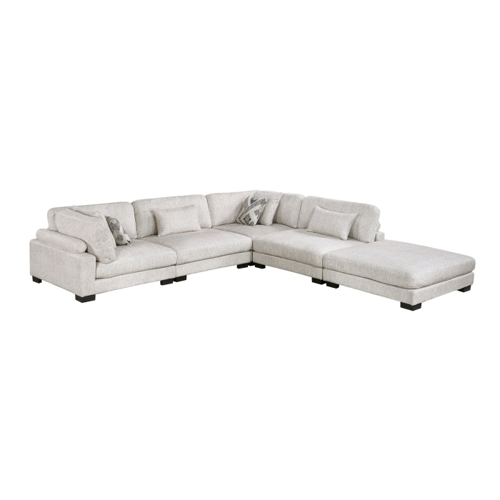 Tinley 5-Piece Modular Sectional with Ottoman (9555BEG*52CR2ACOT)