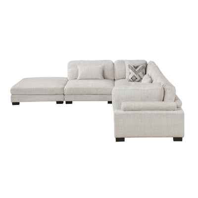 Tinley 5-Piece Modular Sectional with Ottoman (9555BEG*52CR2ACOT)
