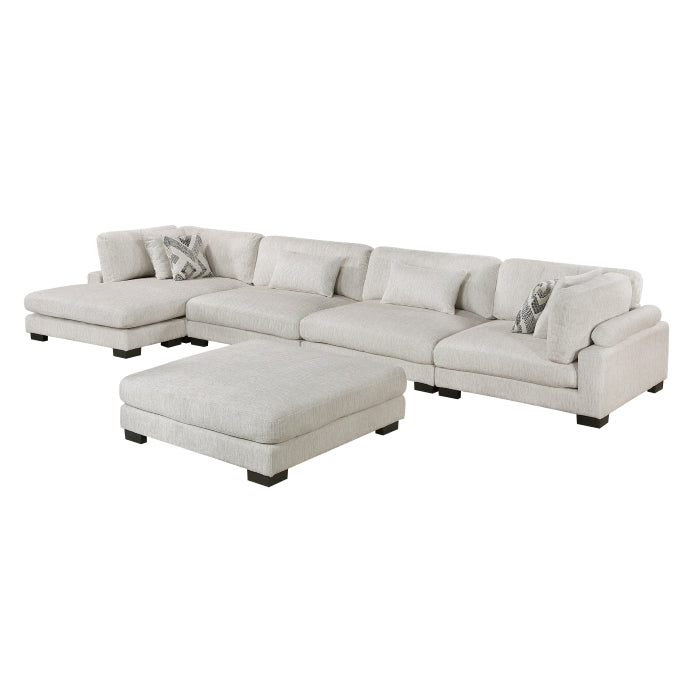 Tinley 5-Piece Modular Sectional with Chaise and Ottoman (9555BEG*5CR2ACVCOT)