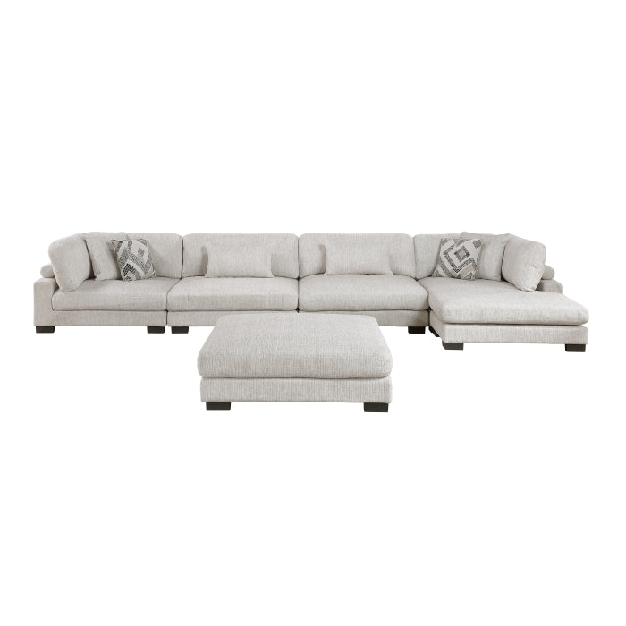 Tinley 5-Piece Modular Sectional with Chaise and Ottoman (9555BEG*5CR2ACVCOT)