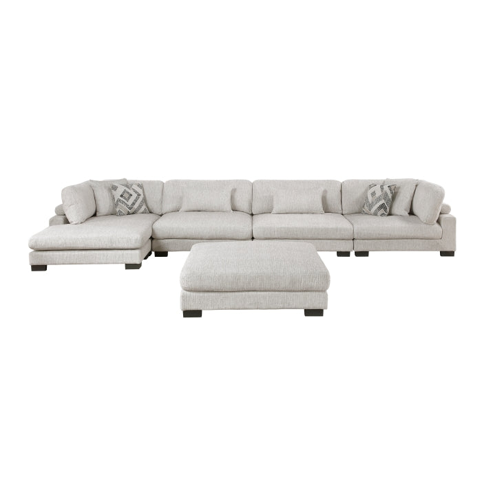 Tinley 5-Piece Modular Sectional with Chaise and Ottoman (9555BEG*5CR2ACVCOT)
