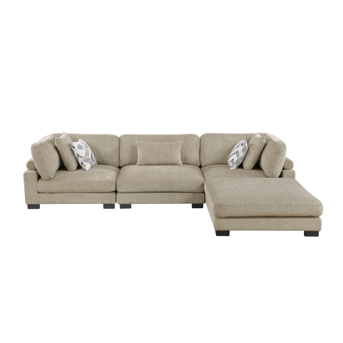 Tinley 4-Piece Modular Sectional with Ottoman (9555BRW*42CRACOT)