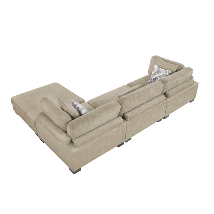Tinley 4-Piece Modular Sectional with Ottoman (9555BRW*42CRACOT)