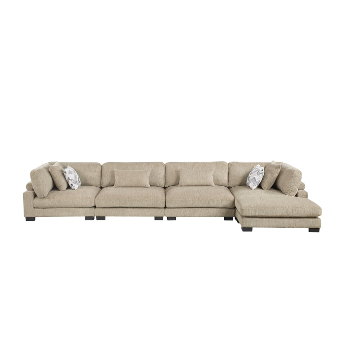 Tinley 4-Piece Modular Sectional with Chaise (9555BRW*4CR2ACVC)