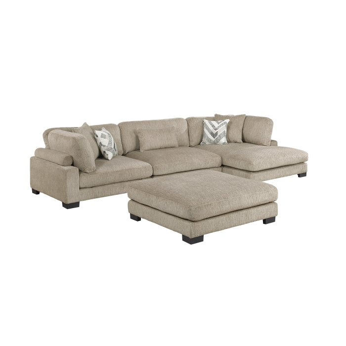 Tinley 4-Piece Modular Sectional with Chaise and Ottoman (9555BRW*4CRACVCOT)