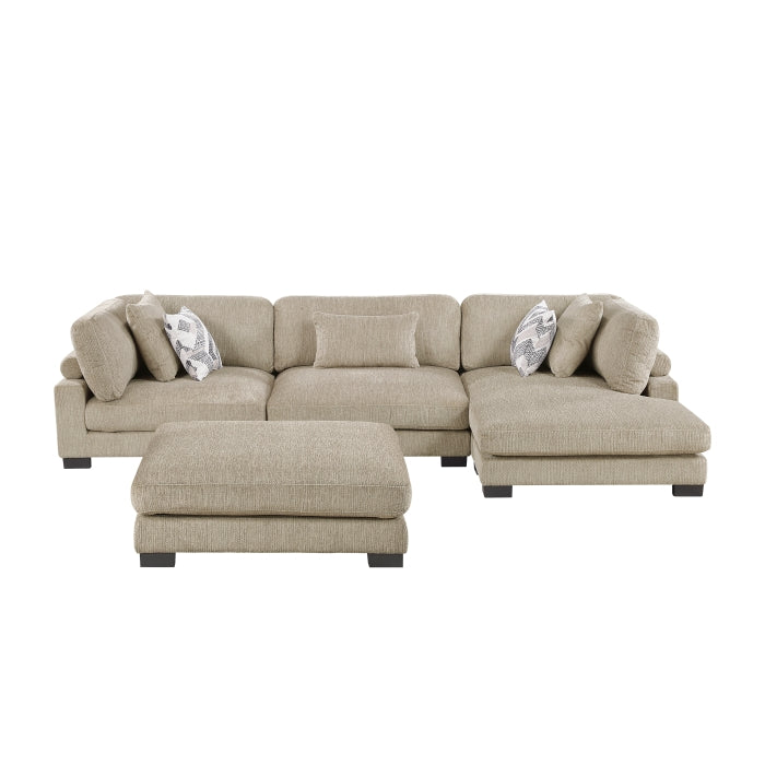 Tinley 4-Piece Modular Sectional with Chaise and Ottoman (9555BRW*4CRACVCOT)