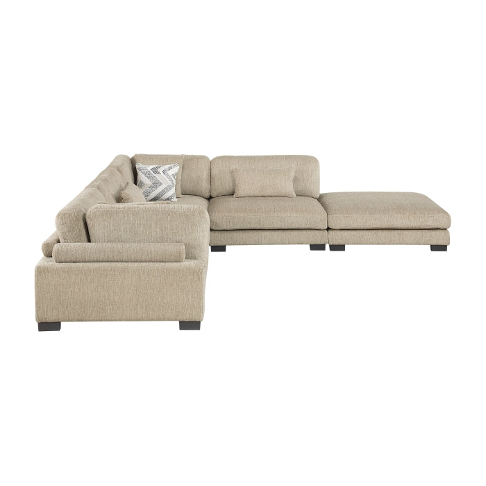 Tinley 5-Piece Modular Sectional with Ottoman (9555BRW*52CR2ACOT)