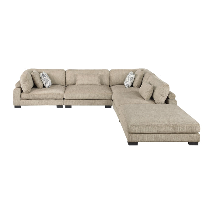 Tinley 5-Piece Modular Sectional with Ottoman (9555BRW*52CR2ACOT)