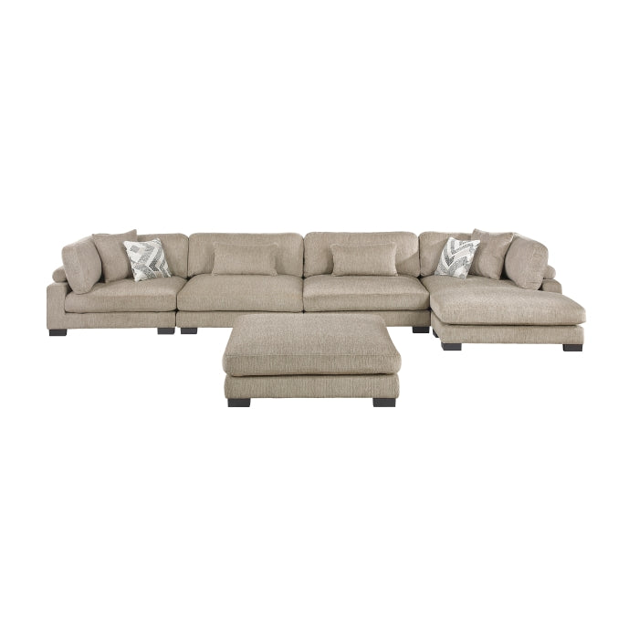 Tinley 5-Piece Modular Sectional with Chaise and Ottoman (9555BRW*5CR2ACVCOT)