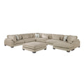 Tinley 7-Piece Modular Sectional with Ottoman (9555BRW*72CR3ACVCOT)