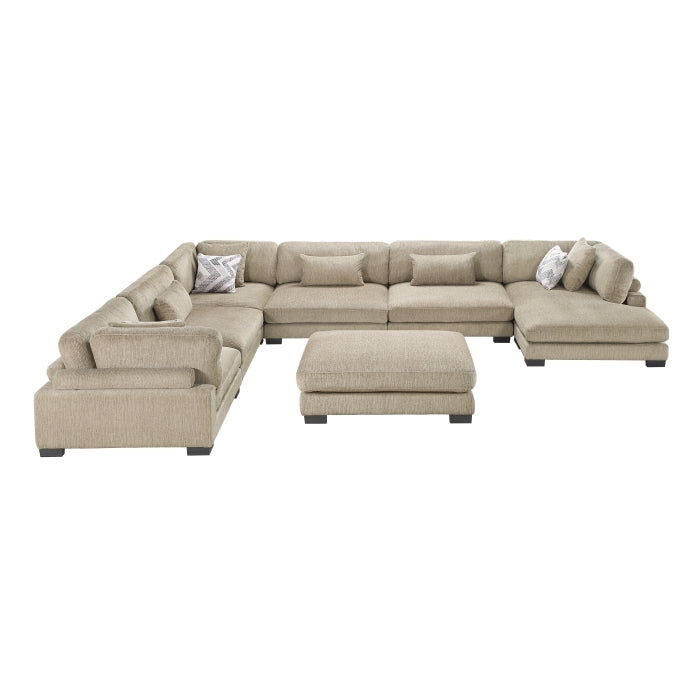 Tinley 7-Piece Modular Sectional with Ottoman (9555BRW*72CR3ACVCOT)